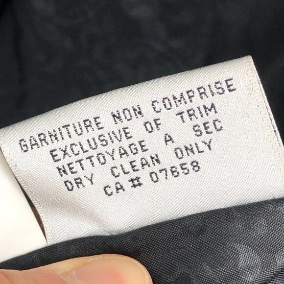 G-III Vintage Black  1980s Leather w/ Paisley Suede Trim Trench Coat LG - Picture 12 of 15